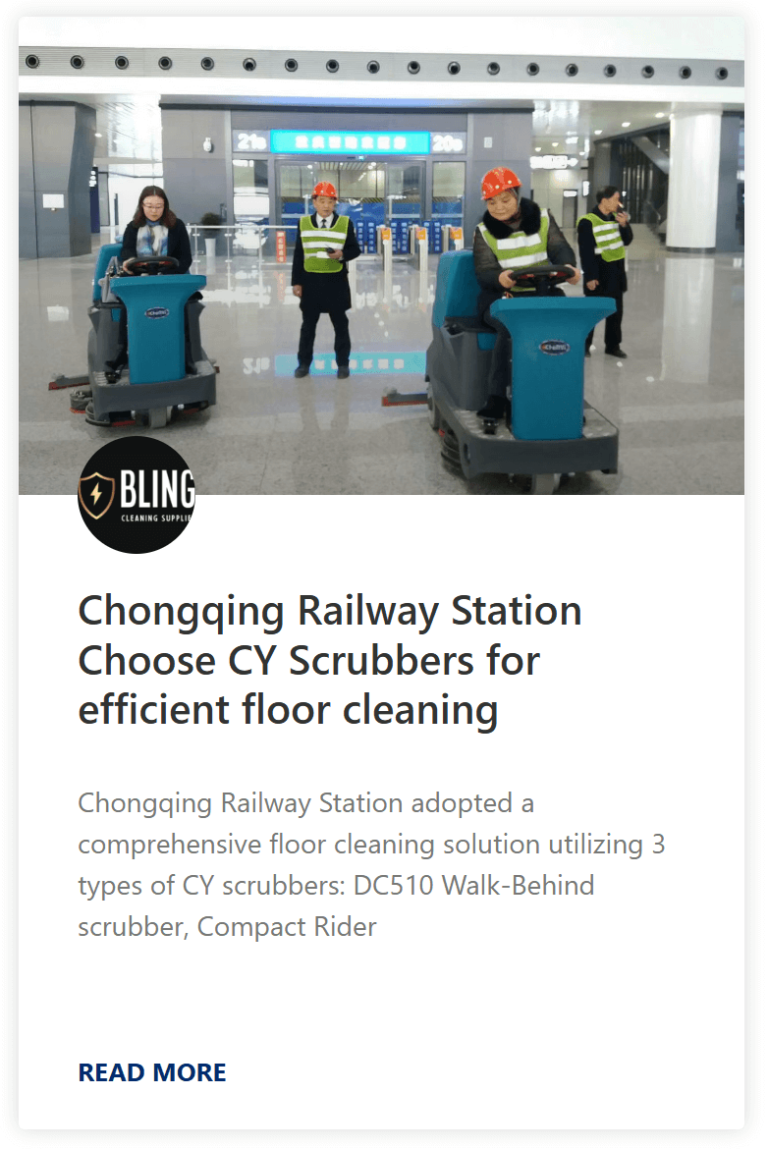 Chongqing Railway Station Choose CY Scrubbers for efficient floor cleaning