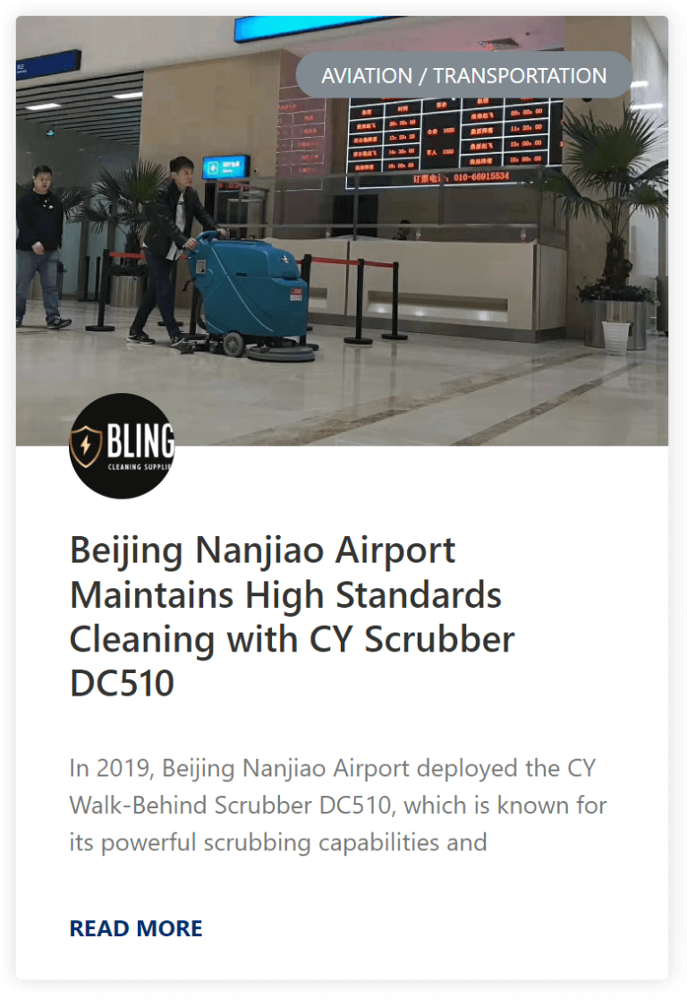 Beijing Nanjiao Airport Maintains High Standards Cleaning with CY Scrubber DC510