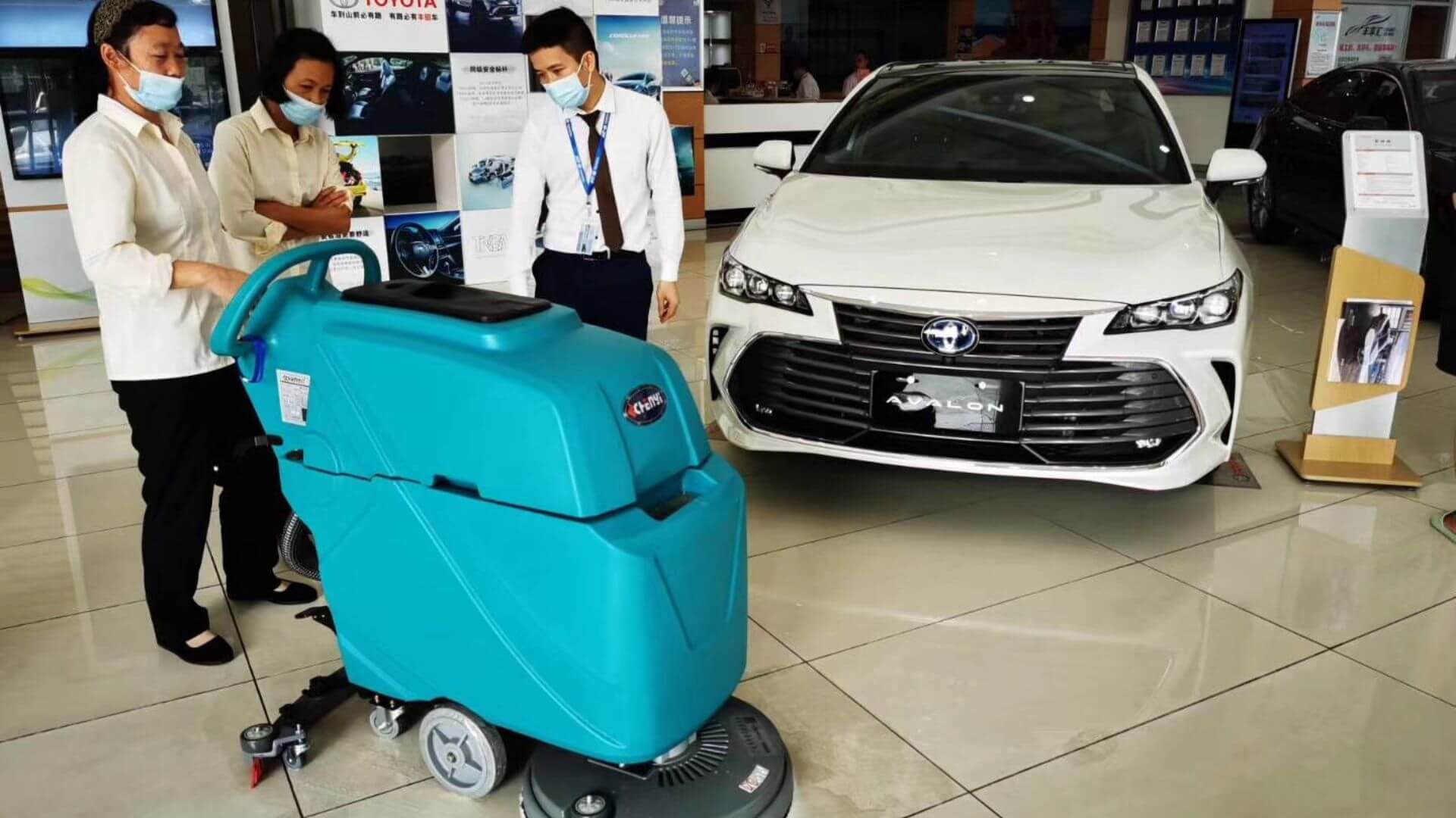 Toyota 4S Store happy with CY's Walk-Behind Scrubber DC510