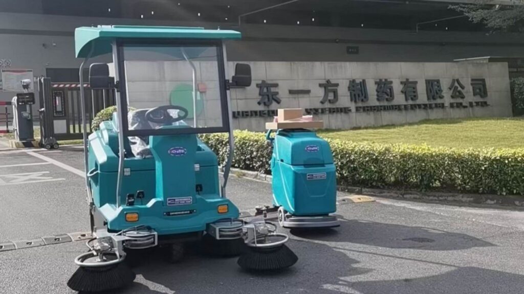 Pharmaceutical company use CY Sweeper and Walk-Behind Scrubber for Factory Floor Cleaning