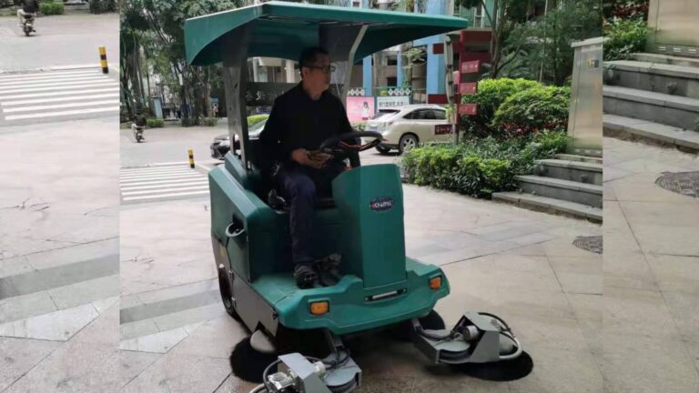 Enhancing Community Cleanliness with CY CYS175 Ride-On Sweeper at Longdong Guangzhou