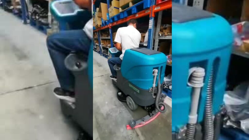 Large Logistics Warehouse Chooses CY Compact Ride-On Floor Scrubber DC660 for Floor Cleaning